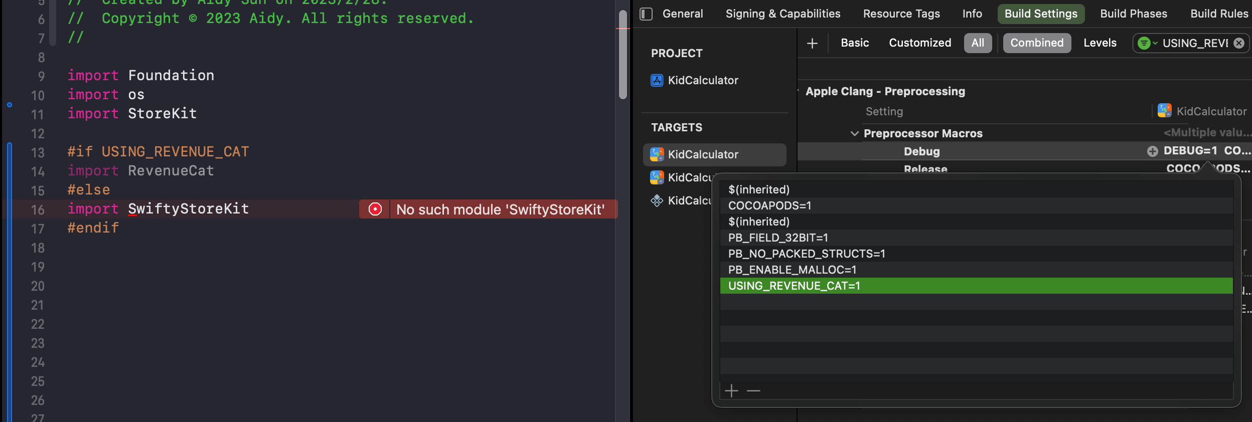 Preprocessor-Macros in Xcode