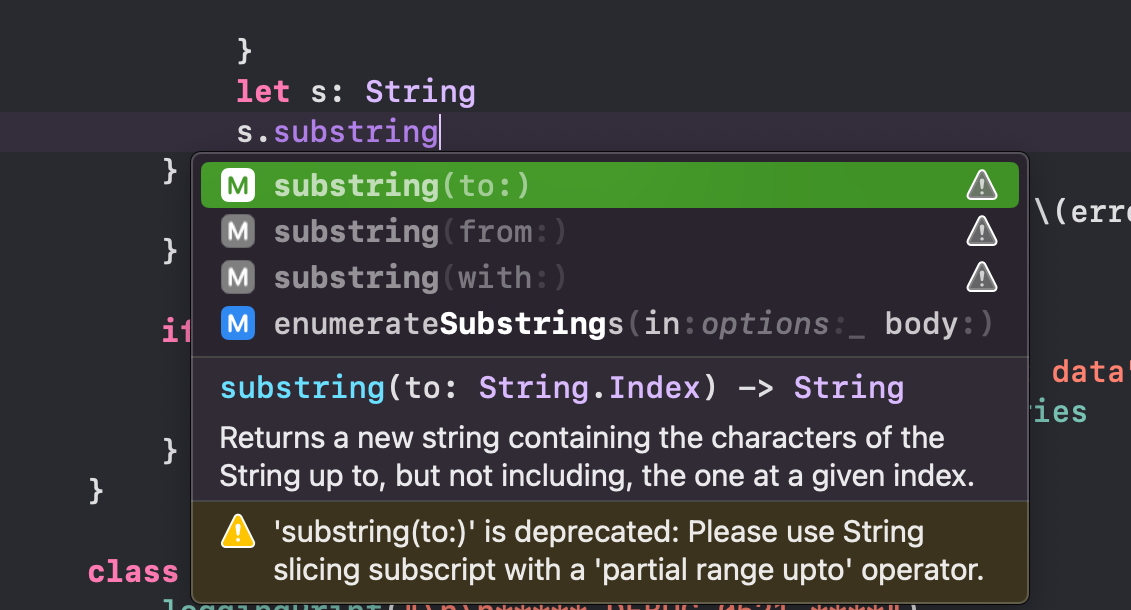 substring is deprecated